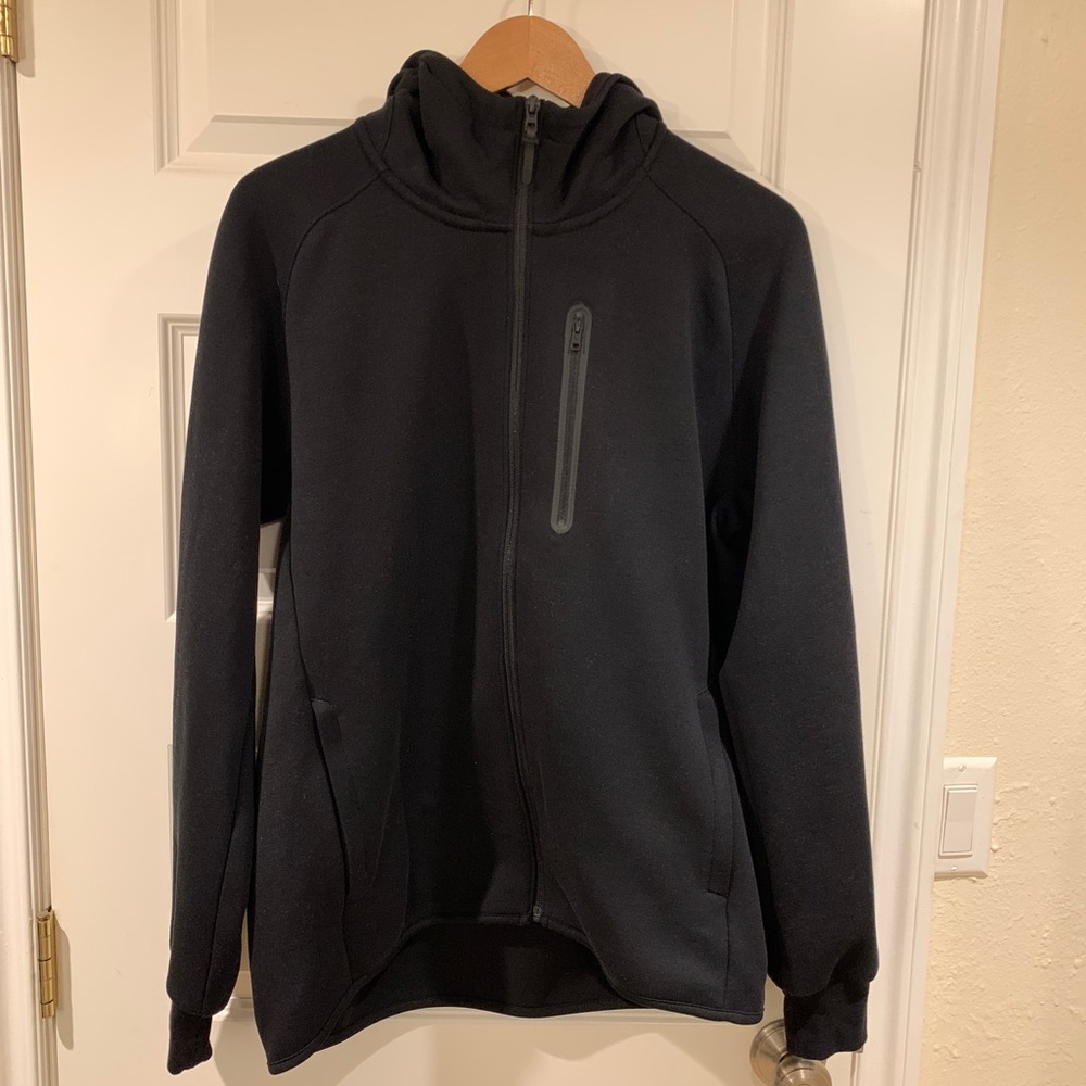 Uniqlo Ultra Stretch Dry Sweat Full-Zip Hoodie Size L Black